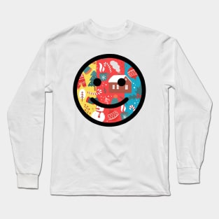 Happy Christmas emoji. Colorful, pretty and cute present Long Sleeve T-Shirt